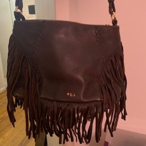 Ralph Lauren brown leather fringe bag